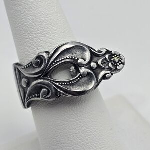 Vintage National Stainless Olaf Spoon Ring. Size 7